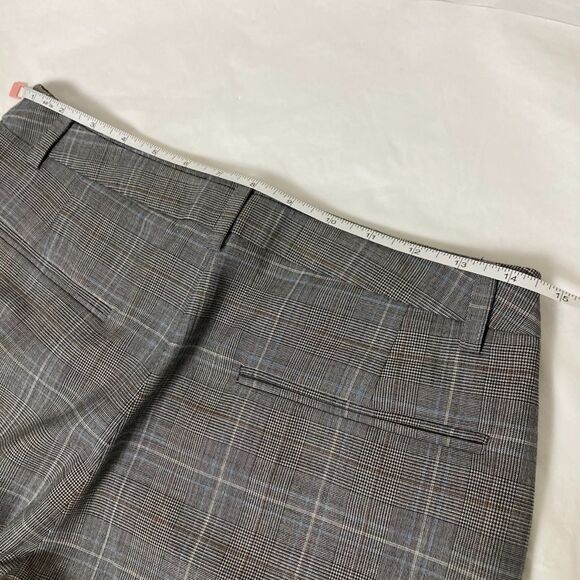 Adeam Glen Plaid Cigarette Pants Size 4 Grey Wool Blend - Picture 7 of 13